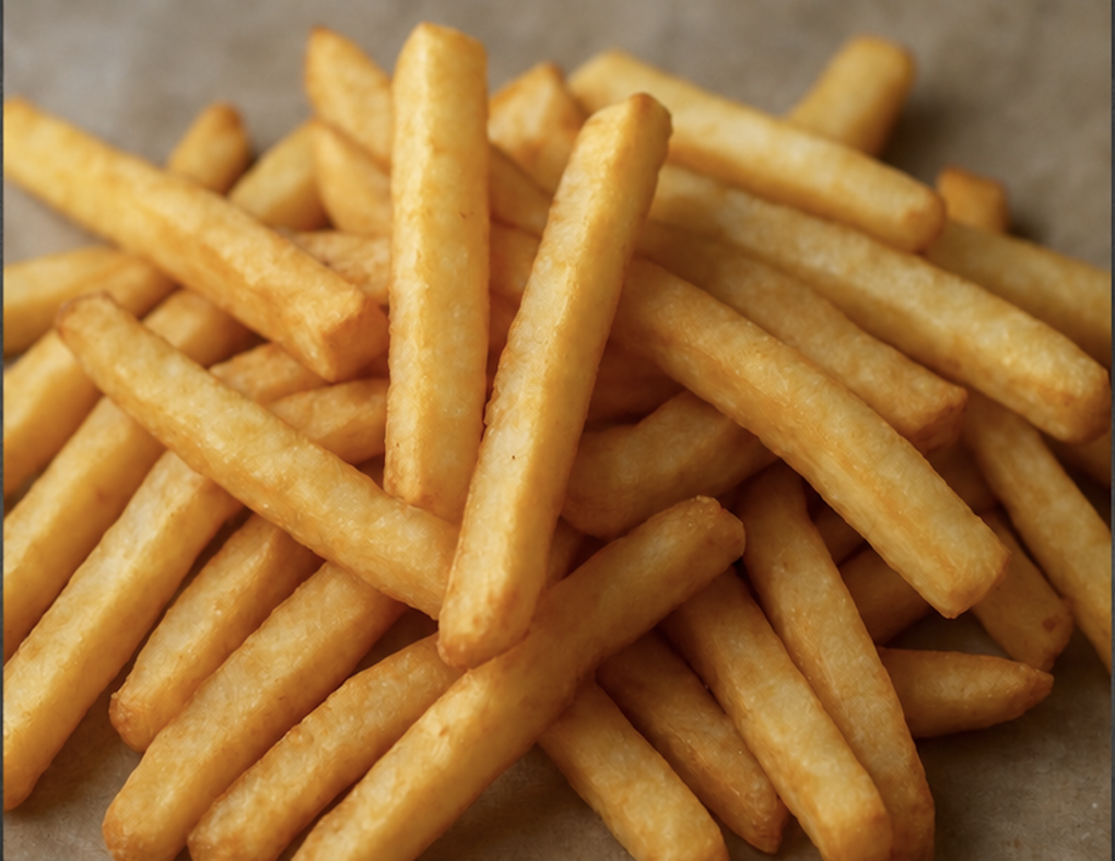 Golden chips served hot